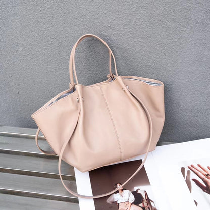 Elegante bolso tote de piel auténtica: bolso tote de piel de oveja de primera calidad para mujer, bolso de mano o bandolera versátil 2 en 1 para un look chic diario. 