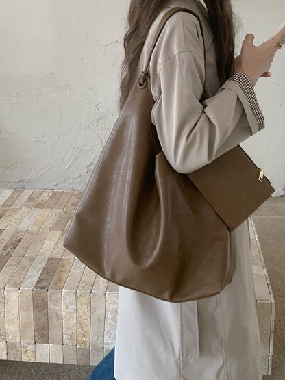 Bolso hobo informal y versátil para mujer, bolso Pitot suave de gran capacidad, bolso de hombro 2 en 1 para estudiantes. 