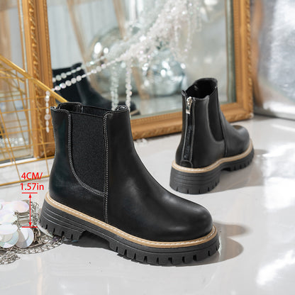 Platform Elastic Ankle Boots