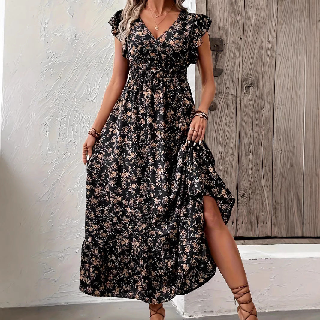 Printed French dress floral dress