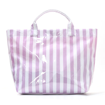 Striped Tote Bag – High-Aesthetic Lightweight Handbag, Commuter Large Travel Shoulder Bag