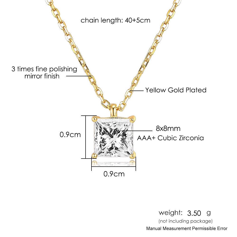 Single Zircon Pendant Necklace