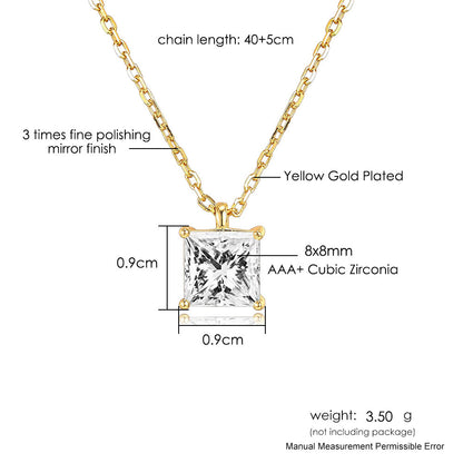 Single Zircon Pendant Necklace