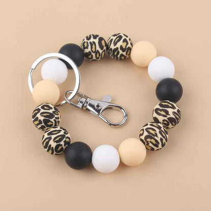 Silicone Beads Cow Sunflower Keychain Accessories, Creative Pendant Bracelet Bracelet Keyring Female