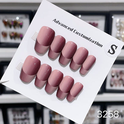 1025- Uñas postizas hechas a mano, de presión, removibles