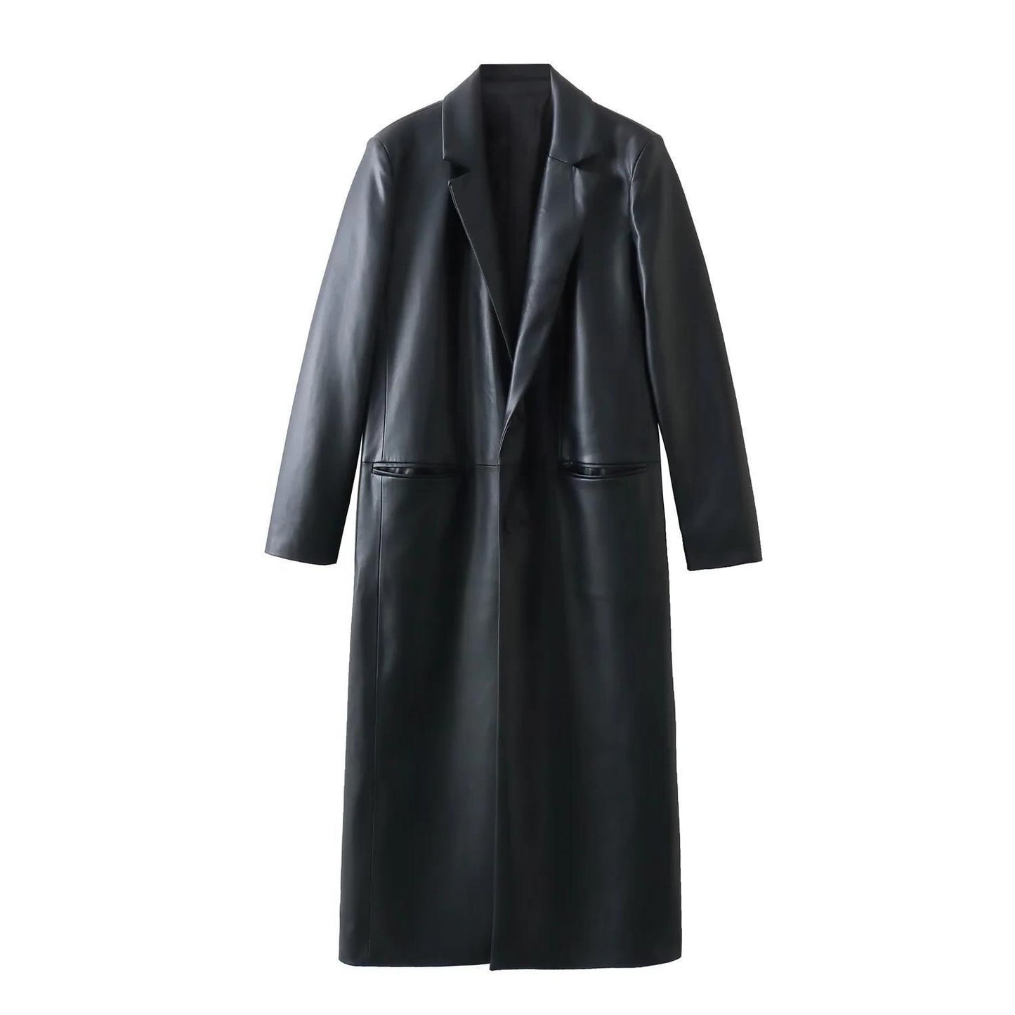 Women's Loose-Fit Faux Leather Coat