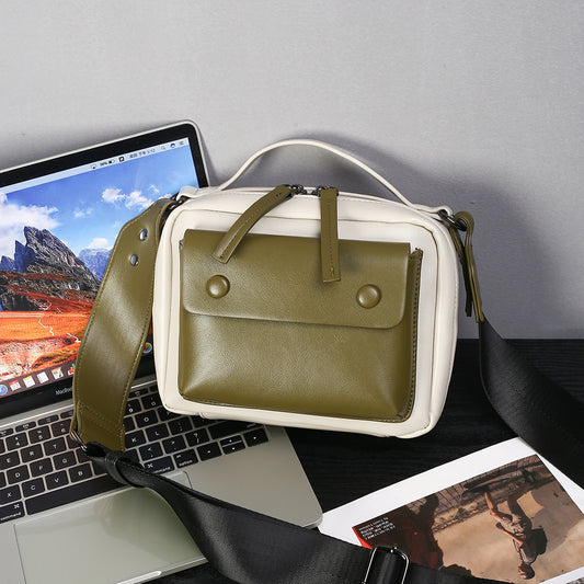 Spring splicing casual versatile shoulder crossbody bag, small crossbody handbag, crossbody purse small, stylish small square bag