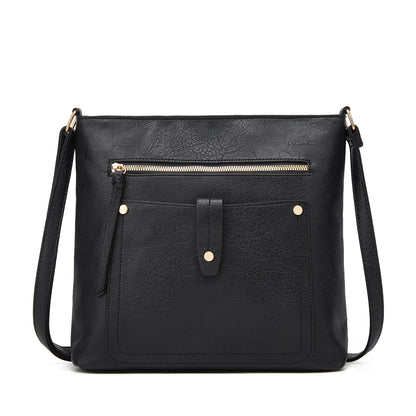 Bolso bandolera pequeño, elegante bolso de hombro sencillo con diseño de empalme, bolso portátil multifuncional 