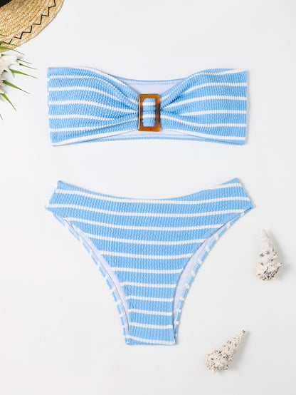 Swimsuit sexy striped tube top bikini swimsuit female bikini