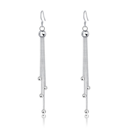 Long Beaded Fringe Earrings