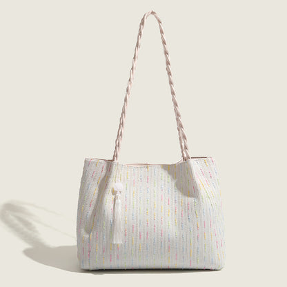 Bolso tote de punto, bolso hobo para mujer, bolso de hombro de gran capacidad para mujer, bolso de lona para llevar debajo del brazo para mujer 