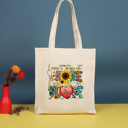 Bolso bandolera de lona estampada, bolso de compras moderno y ligero, bolso de algodón de gran capacidad, paquete de 2 unidades tipo hobo. 