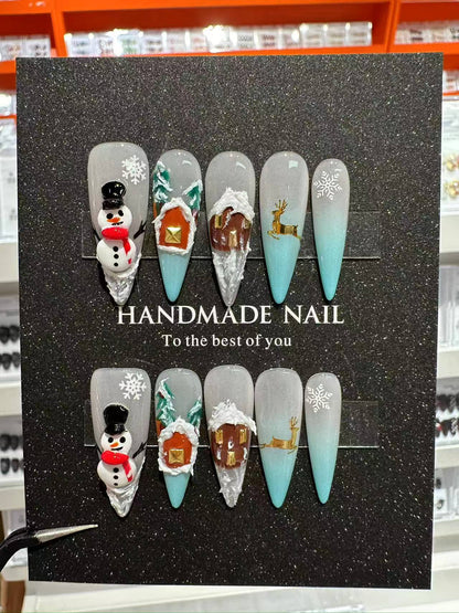 Christmas handmade nail wear temperament gentle nail art nail patch