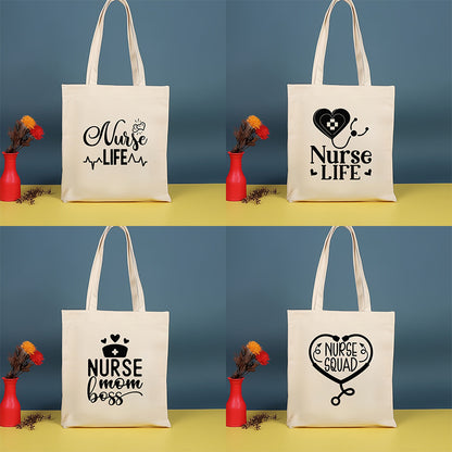 Bolso bandolera de lona estampada, bolso de compras moderno y ligero, bolso de algodón de gran capacidad, paquete de 2 unidades tipo hobo. 