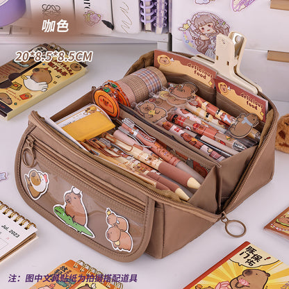 Girls Heart Prism Pencil Case, Large Capacity Elementary School Stationery Box, Girls Stationery Bag, Multifunctional Pencil Case