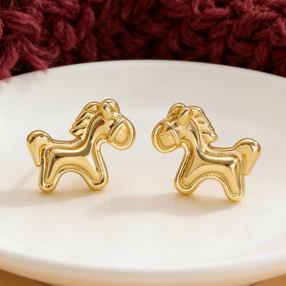 Luxury Festive Pony Stud Earrings Lucky "Rich Immediately" Fashion Earrings