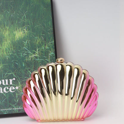 Bolso tipo caja de concha, bolso de mano tipo clutch, bolso de cena, bolso de noche tipo clutch para fiestas, bolso de graduación, bolso de fiesta. 