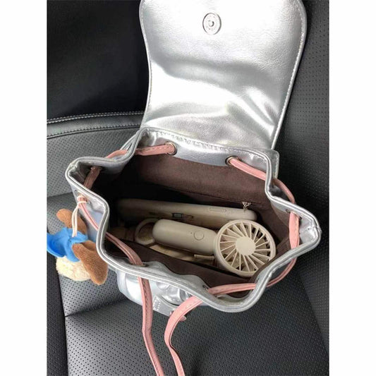 Mochila tipo bolso para chicas adolescentes, nueva mochila plateada para mujer, mochila informal 