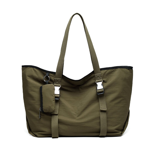 Bolso tote de gran capacidad para mujer, bolso de hombro de moda, bolso de hombro casual y elegante, bolso de estudiante, bolso tote de lona extragrande con pequeño monedero 