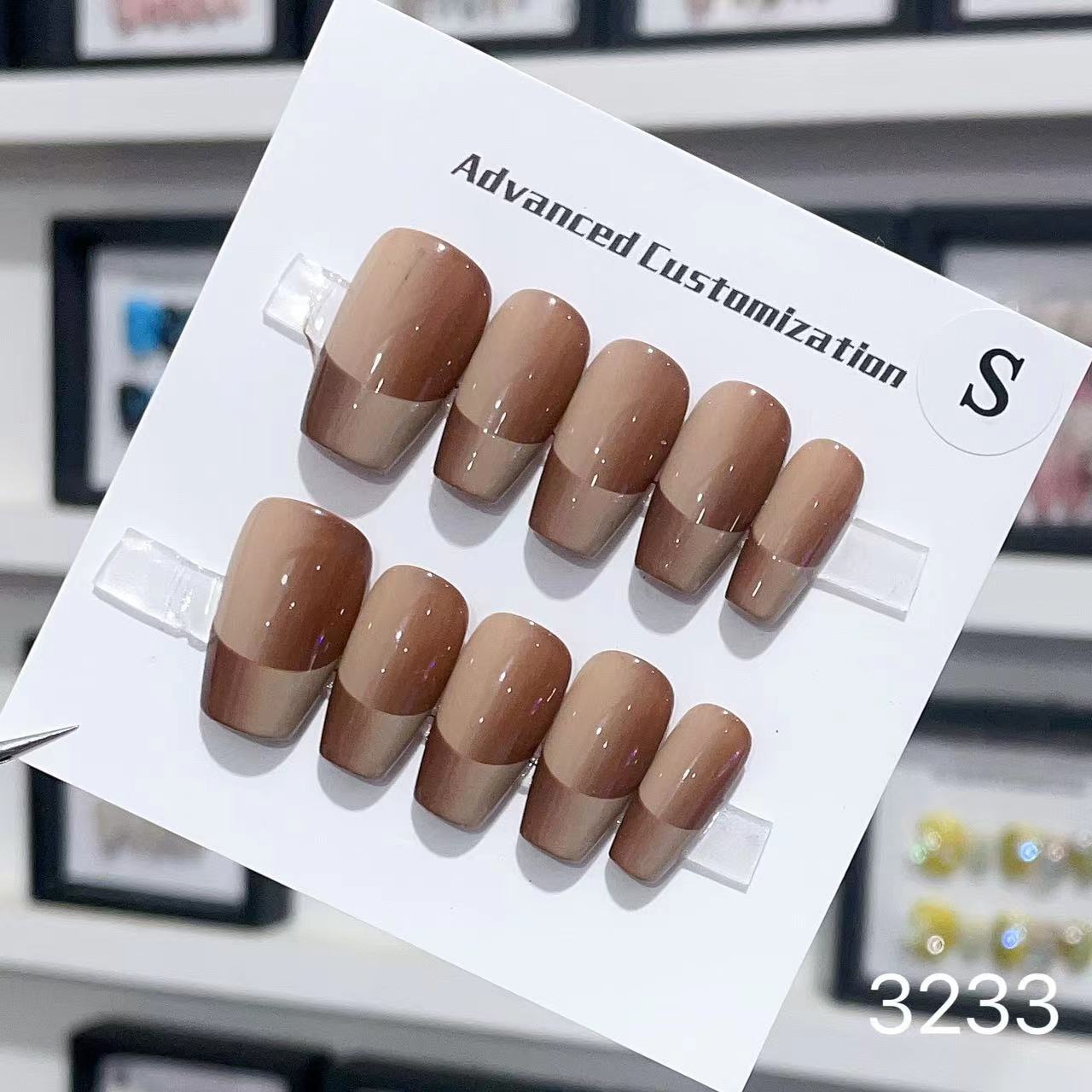 1025- Uñas postizas hechas a mano, de presión, removibles