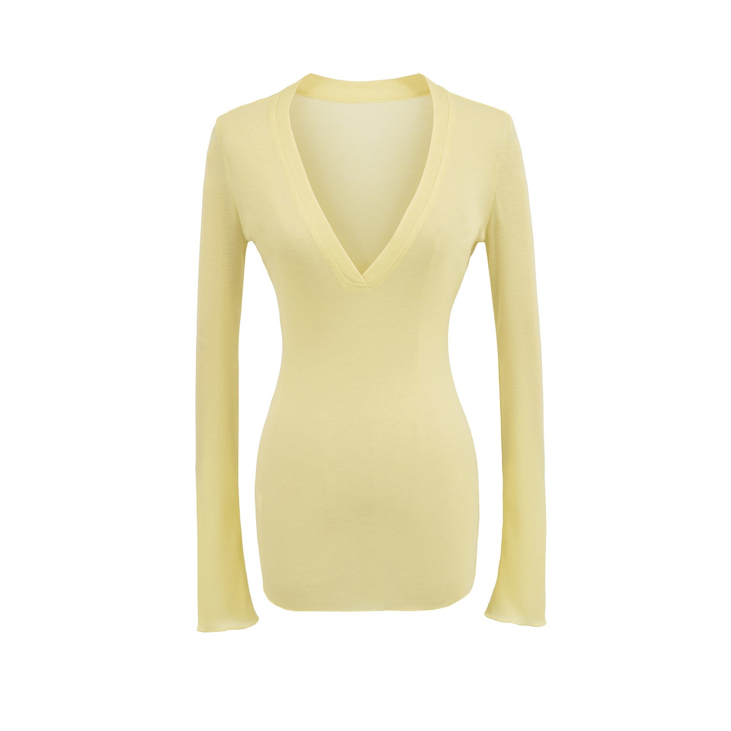 Deep V Neck Sheer T-Shirt