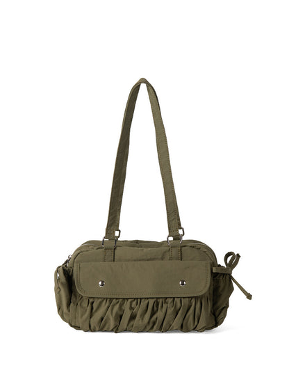 Bolso pequeño de hombro para mujer, bolso de hombro plisado de nailon, bolso baguette, bolso hobo de gran capacidad y a la moda para mujer 