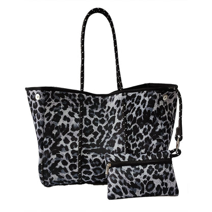 Neoprene Perforated Tote Set – Mother-Child Beach Bag, Water-Resistant Gym & Swim Duffle