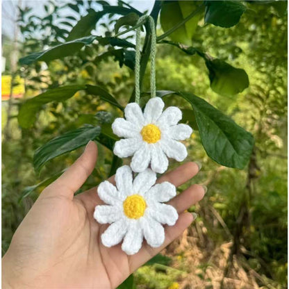 Colgante de planta de coche Decoración de coche Colgante de espejo retrovisor Lana creativa en el coche