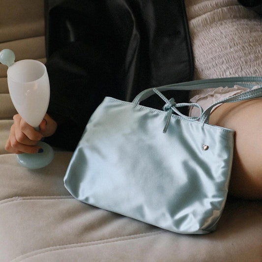 Bolso tote de diseño minimalista, bolso tote de gran capacidad en color liso, versátil para el día a día, bolso de hombro portátil