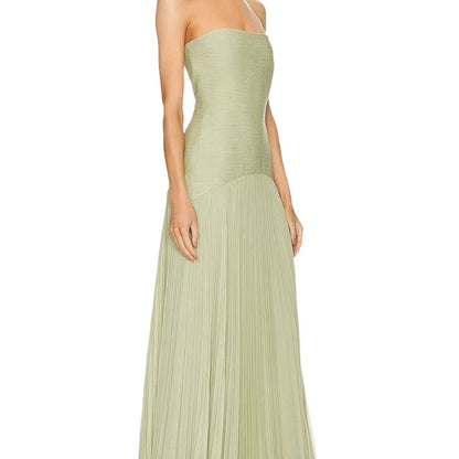 Vestido tubo plisado acanalado