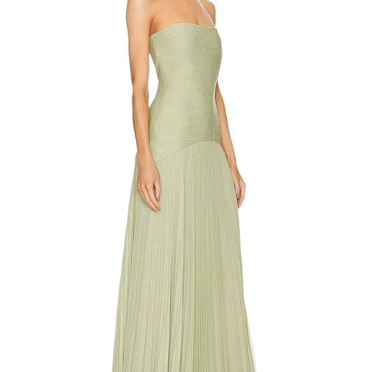 Vestido tubo plisado acanalado