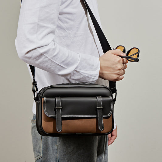 Men's casual retro shoulder crossbody bag, fashion messenger bag crossbody small