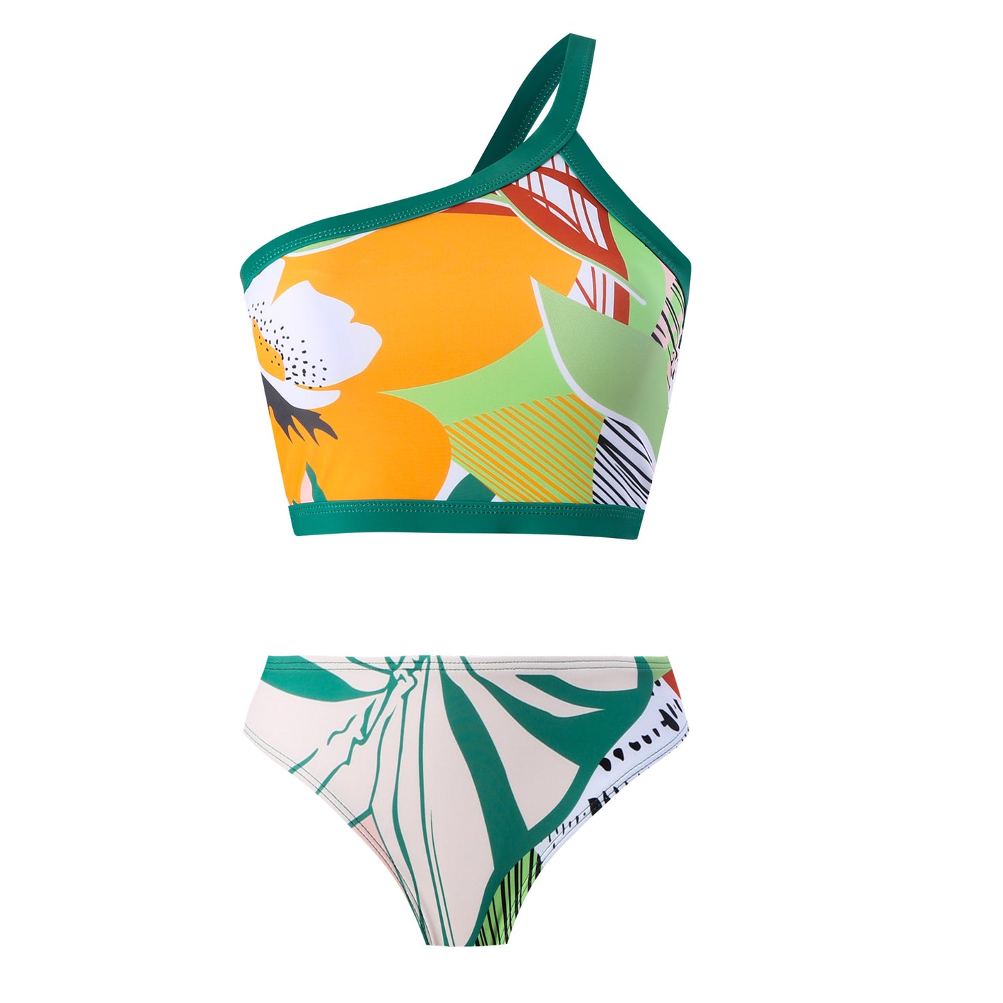 Vintage high waist split three-piece swimsuit women's bikini swimsuit chiffon beach skirt set