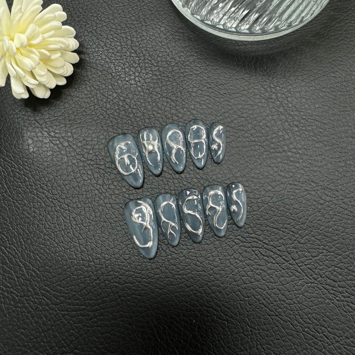 Metal dark gray blue black finished Spice Girl Sweet Cool White Handmade Wear Fake Wholesale