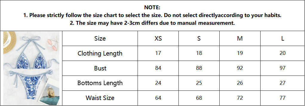 Hemming contrasting print strap sexy bikini split swimsuit Batwing Short Sleeve Shirt W Plants Print