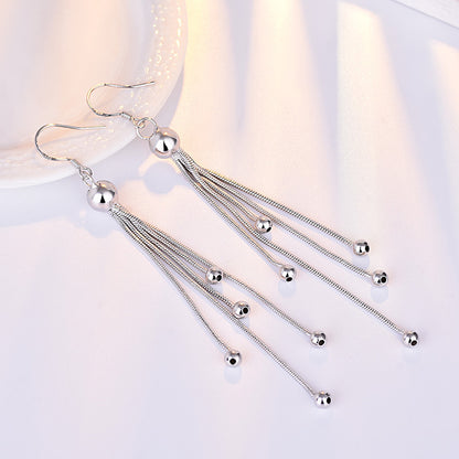 Long Beaded Fringe Earrings