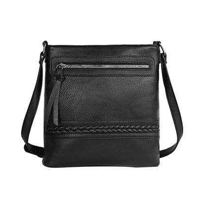 Bolso bandolera multifuncional para mujer, bolso mensajero retro de gran capacidad, bolso cruzado pequeño 