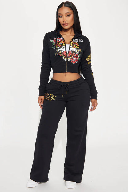 Graffiti print pattern women's high street y2k short sweater set