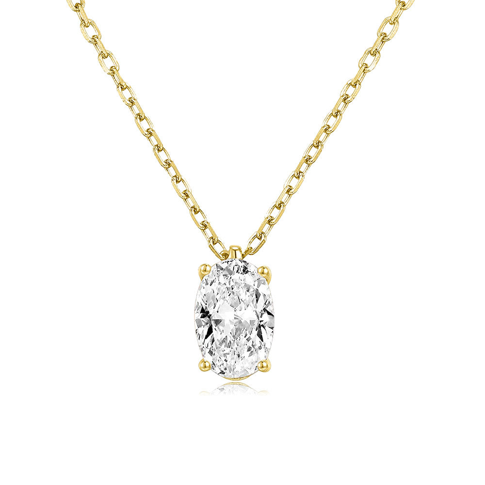 Single Zircon Pendant Necklace