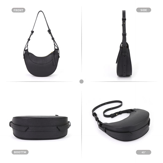 Bolso de media luna, bolso bandolera ajustable para mujer, bolso de media luna, bolso de hombro multiusos, bolso hobo para mujer. 