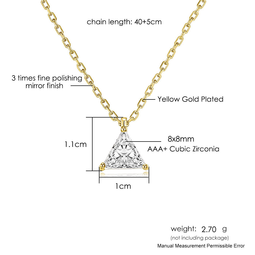 Single Zircon Pendant Necklace