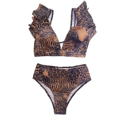 Women's Printed High Waist Bikini Two Piece Sexy Separate Swimwear