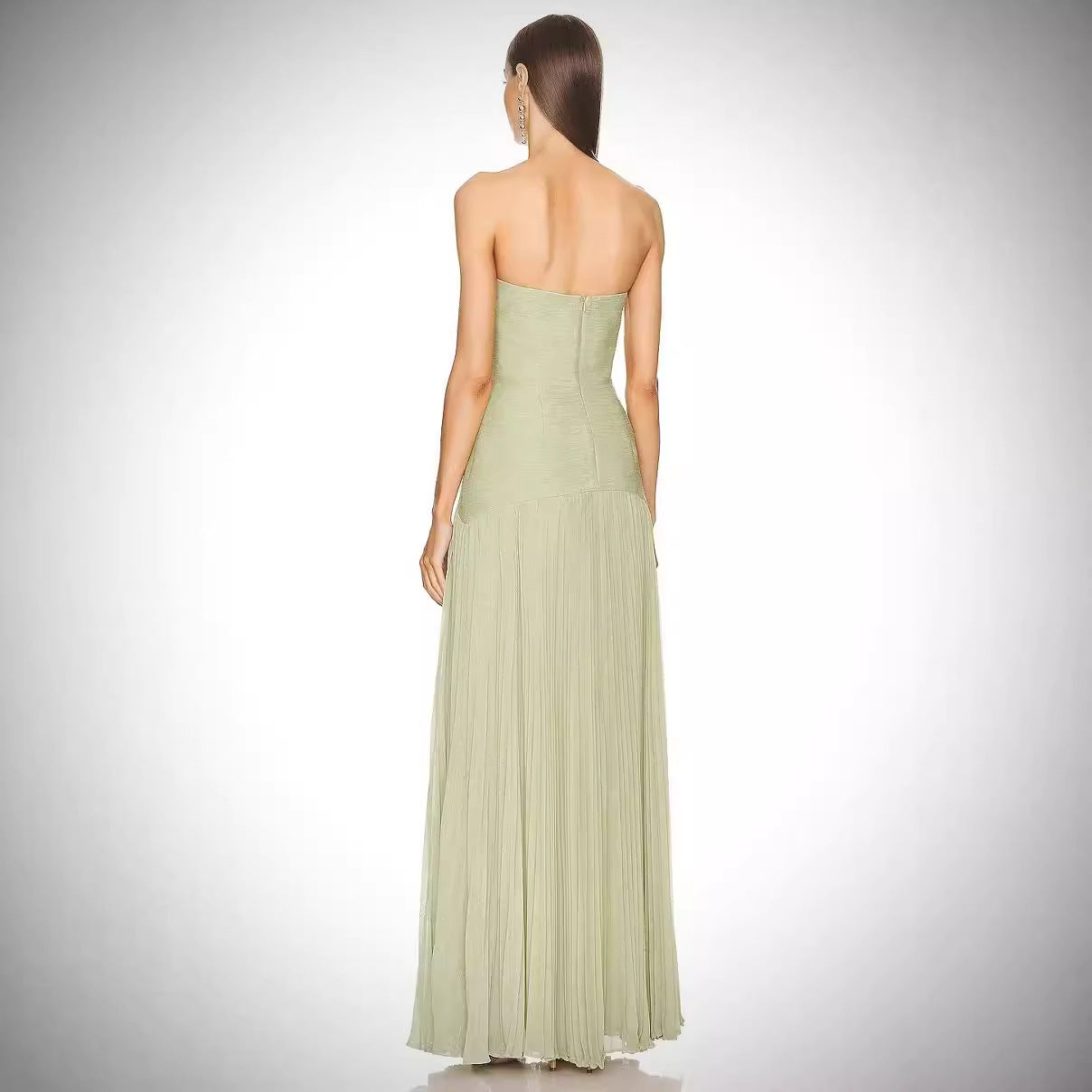 Vestido tubo plisado acanalado