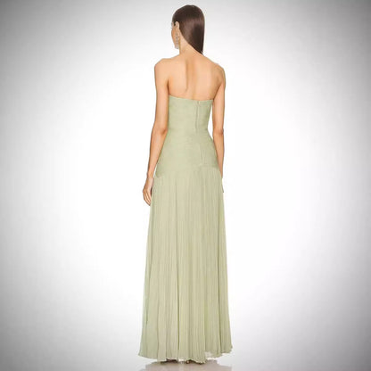 Vestido tubo plisado acanalado