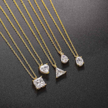 Single Zircon Pendant Necklace