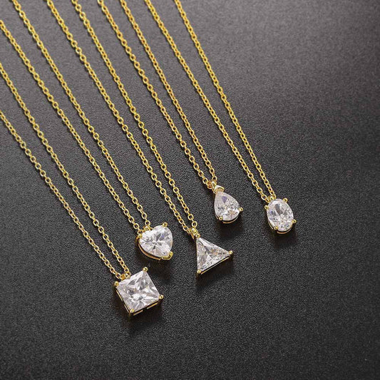 Single Zircon Pendant Necklace