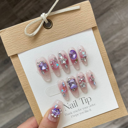 1022- Handmade press on nails fake nails removable