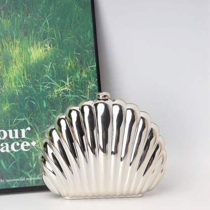 Bolso tipo caja de concha, bolso de mano tipo clutch, bolso de cena, bolso de noche tipo clutch para fiestas, bolso de graduación, bolso de fiesta. 