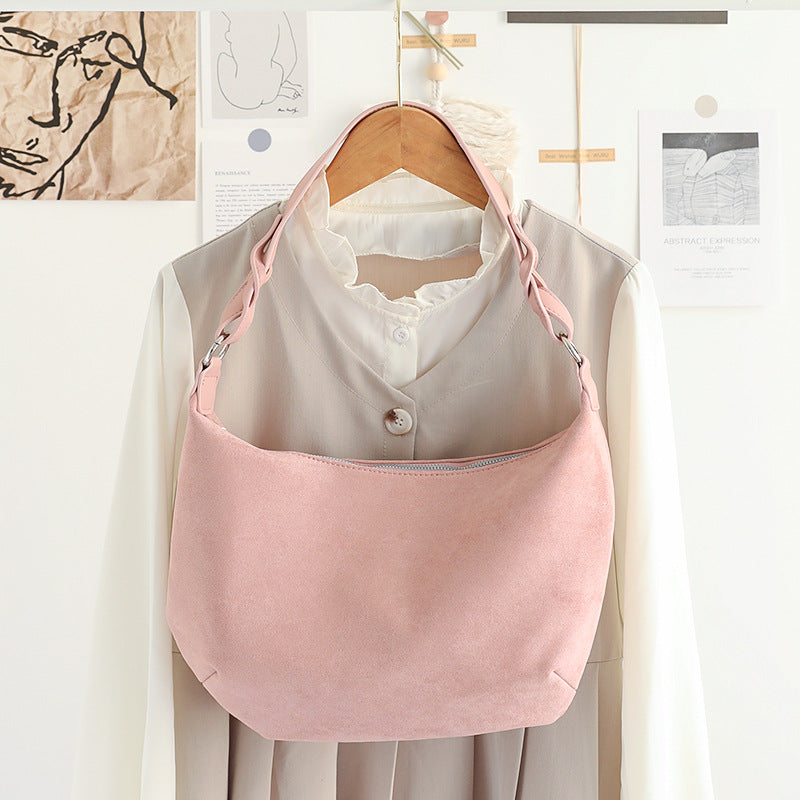 Chic Suede Underarm Women's Bag – Popular Versatile Shoulder Tote, Retro Texture Soft PU Crossbody & Small Square Hobo Bag