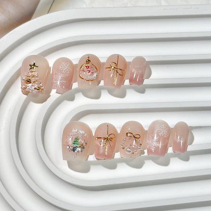 Christmas handmade nail wear boutique high-end nail art fake nail flakes autumn and winter